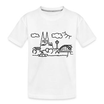 Köln Panorama - Kinder Premium Bio T-Shirt - Weiß - Vorne