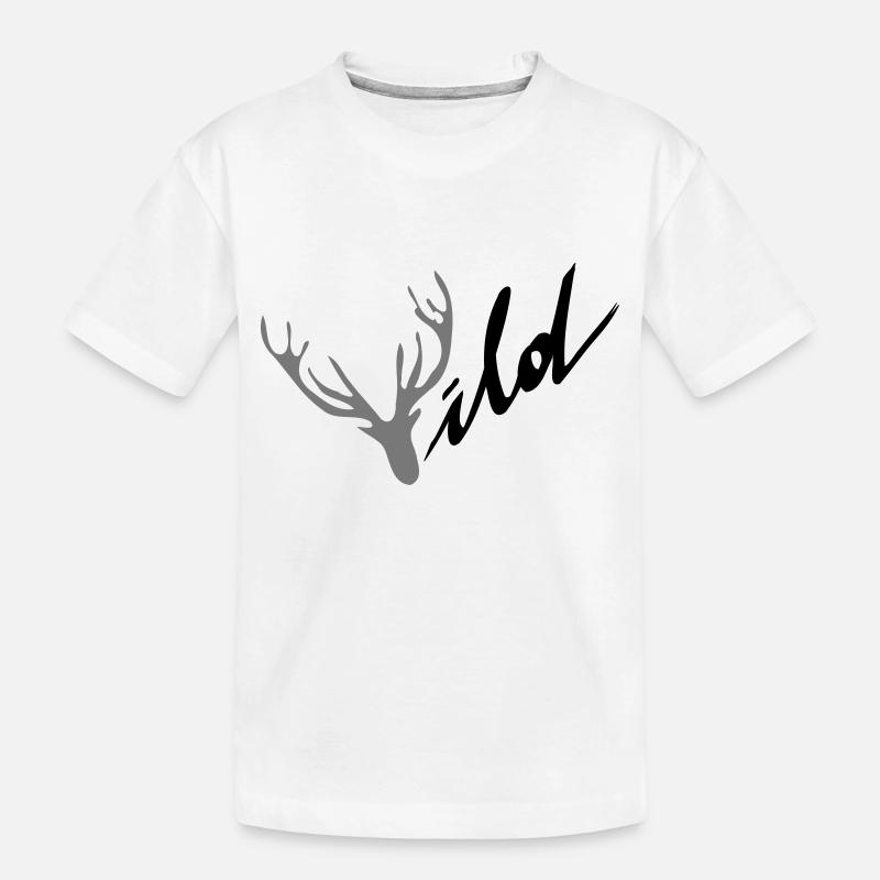 Wildhirsch - Kinder Premium Bio T-Shirt - Weiß