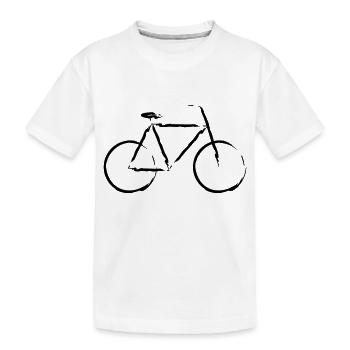 Fahrrad stilisiert - Kinder Premium Bio T-Shirt - Weiß - Vorne