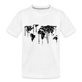 graffiti gouttes gratter terre globe carte fissures p - T-shirt bio Premium Enfant - blanc - Devant