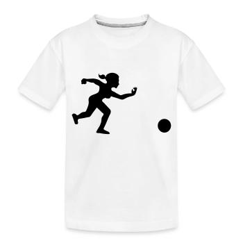 joueuse de bowling lance sa boule - T-shirt bio Premium Enfant - blanc - Devant