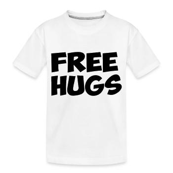 free hugs free hugs quote humor fun hug - Kids' Premium Organic T-Shirt - white - Front