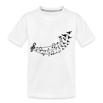 fliegende_noten - Kinder Premium Bio T-Shirt - Weiß - Vorne