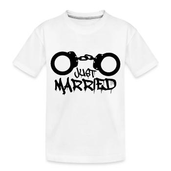 Just married prisonnier menotté drôle - T-shirt bio Premium Enfant - blanc - Devant