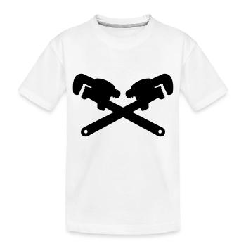 clé à molette outil de mécanicien , plombier - T-shirt bio Premium Enfant - blanc - Devant
