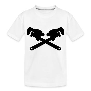 clé à molette outil mécanicien plombier - T-shirt bio Premium Enfant - blanc - Devant