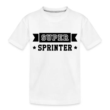 Leichtathletik / Sprint / Sprinter / Sprinterin - Kinder Premium Bio T-Shirt - Weiß - Vorne