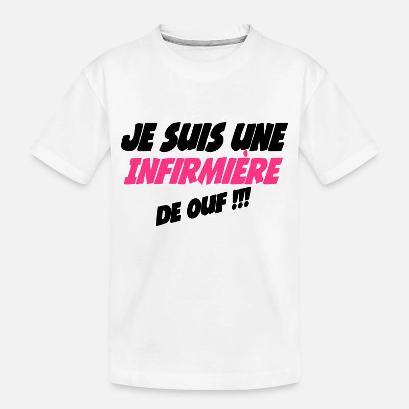 Je suis une infirmière de ouf - Kinder Premium Bio T-Shirt - Weiß