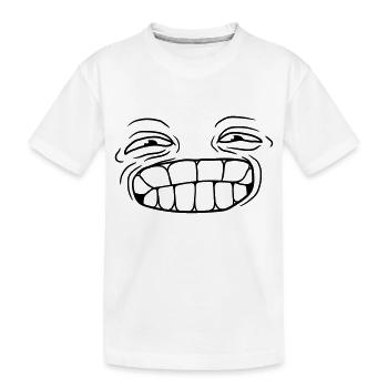 cartoon grinsen lustig gesicht kopf augen mund zae - Kinder Premium Bio T-Shirt - Weiß - Vorne