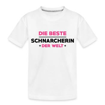 Schnarcher Schnarcherin Schnarchen Schlaf Humor - Kinder Premium Bio T-Shirt - Weiß - Vorne