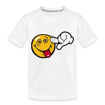 Smiley Stupid - Kids' Premium Organic T-Shirt - white - Front