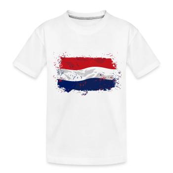 Holland Flag - Kinder Premium Bio T-Shirt - Weiß - Vorne