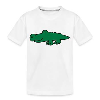 krokodil_02 - Kinder Premium Bio T-Shirt - Weiß - Vorne