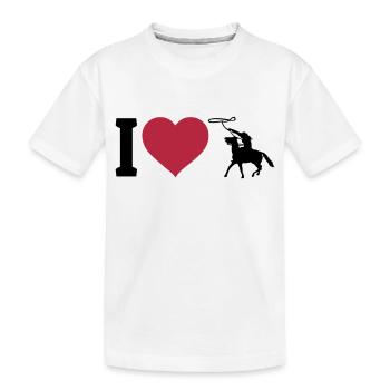 J'aime l'équitation western - T-shirt bio Premium Enfant - blanc - Devant