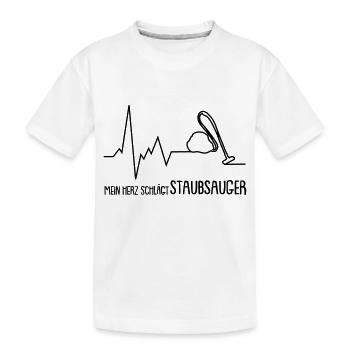mein herz schlägt staubsauger - Kinder Premium Bio T-Shirt - Weiß - Vorne