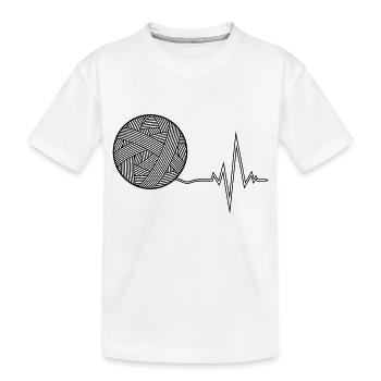 EKG Herzschlag Wolle - Kinder Premium Bio T-Shirt - Weiß - Vorne