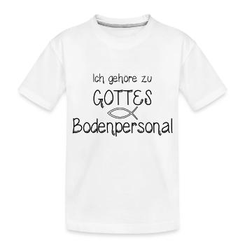 Gottes Bodenpersonal – Priester Pfarrer Pastoral - Kinder Premium Bio T-Shirt - Weiß - Vorne