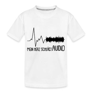 mein herz schlägt audio - Kinder Premium Bio T-Shirt - Weiß - Vorne