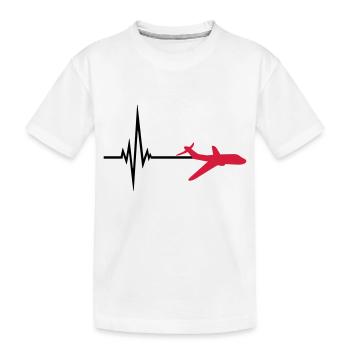 logo impulsion fréquence battement de coeur ligne - T-shirt bio Premium Enfant - blanc - Devant