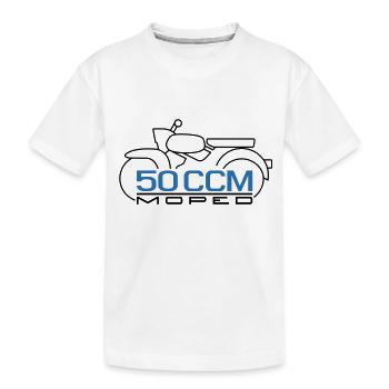 Moped Sperber Habicht 50 ccm Emblem - Kinder Premium Bio T-Shirt - Weiß - Vorne