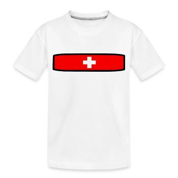 Swiss flag - Kids' Premium Organic T-Shirt - white - Front