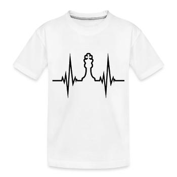 Heartbeat Pulse Chess - Kids' Premium Organic T-Shirt - white - Front