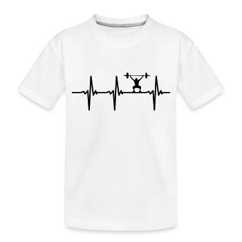 Herzschlag für Gewichtheber Vector - Kinder Premium Bio T-Shirt - Weiß - Vorne