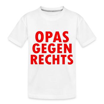 Opas gegen rechts - Kinder Premium Bio T-Shirt - Weiß - Vorne