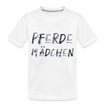 Pferdemädchen Pferd Mädchen Kinder Schrift - Kinder Premium Bio T-Shirt - Weiß - Vorne