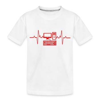 Heartbeat PC Gamer Programmeur informatique - T-shirt bio Premium Enfant - blanc - Devant