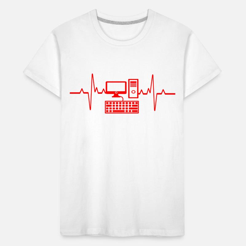 Herzschlag PC Gamer Computer Programmierer Kinder Premium Bio T-Shirt