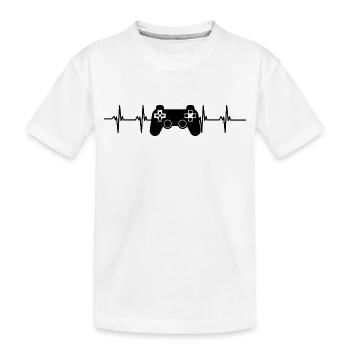 Konsolen-Heartbeat - Kinder Premium Bio T-Shirt - Weiß - Vorne