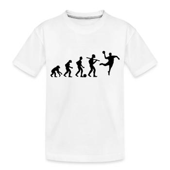 Evolution Handball; Anti-Fußball - Kinder Premium Bio T-Shirt - Weiß - Vorne