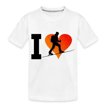 Ski Mountaineering Ski Touring Men's Ski Tour - Kids' Premium Organic T-Shirt - white - Front