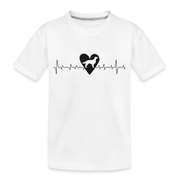 Ligne de cœur Setter irlandaise - T-shirt bio Premium Enfant - blanc - Devant