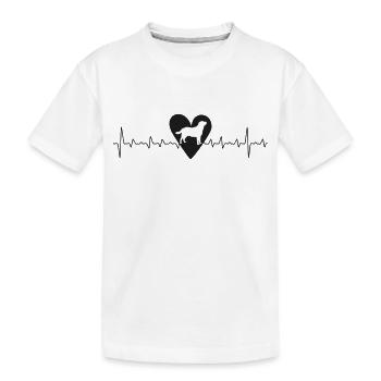 Ligne de cœur du Labrador - T-shirt bio Premium Enfant - blanc - Devant
