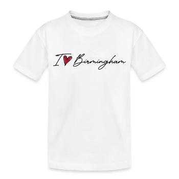 I Love Birmingham - Kinder Premium Bio T-Shirt - Weiß - Vorne