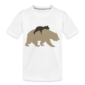 Bär mit Jungem - Kinder Premium Bio T-Shirt - Weiß - Vorne