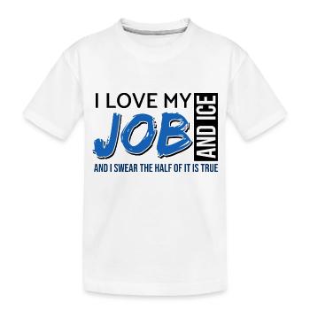 j’adore mon travail crème glacée travail tige collègues couleur sur - T-shirt bio Premium Enfant - blanc - Devant