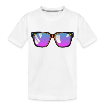 Sonnenbrille - Kinder Premium Bio T-Shirt - Weiß - Vorne