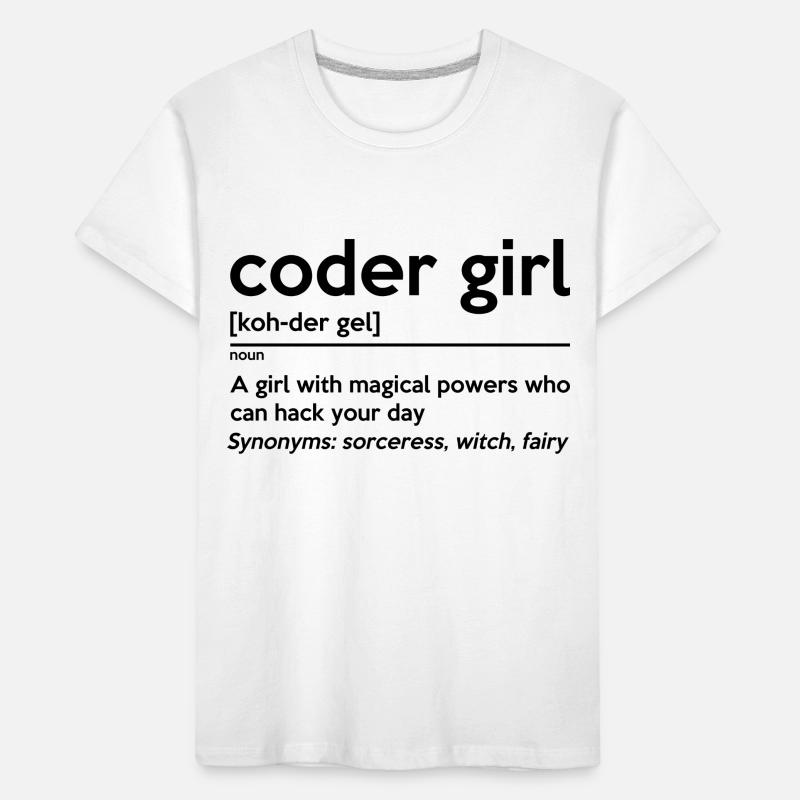 Coding Girl Definition Noun Software Developer Pro Kinder Premium Bio T-Shirt