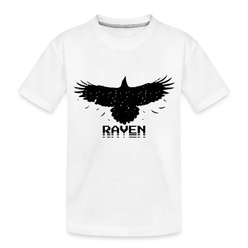 Raven Retro Pixel Style - Kids' Premium Organic T-Shirt - white - Front