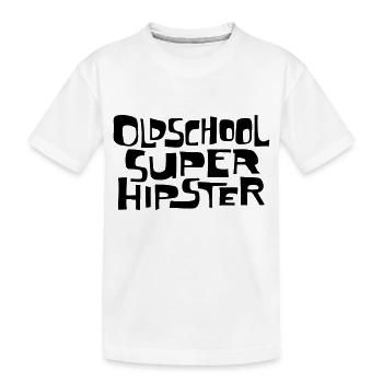 Oldschool Super Hipster - Kinder Premium Bio T-Shirt - Weiß - Vorne