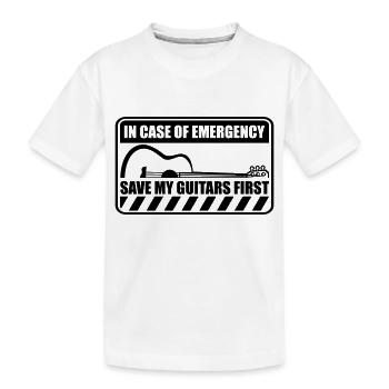 Avertissement Enregistrer mes guitares - T-shirt bio Premium Enfant - blanc - Devant