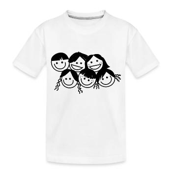 Cute Crowded Kids Faces - Kids' Premium Organic T-Shirt - white - Front