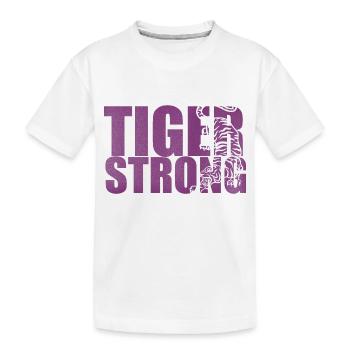 Tiger Strong - Kids' Premium Organic T-Shirt - white - Front