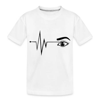 Augen symbol Puls - Kinder Premium Bio T-Shirt - Weiß - Vorne