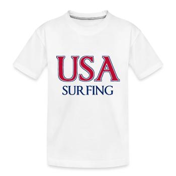 USA Surf - National Colors - États-Unis - T-shirt bio Premium Enfant - blanc - Devant