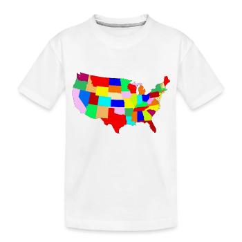 Carte patchwork des États-Unis - T-shirt bio Premium Enfant - blanc - Devant