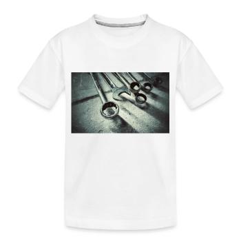 Schrauber Schraubenschlüssel - Kinder Premium Bio T-Shirt - Weiß - Vorne